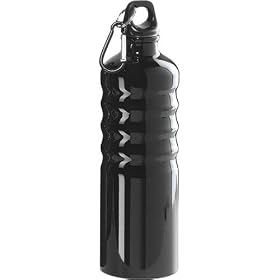Lustre .8L (26 oz) Aluminum Sport Bottle with Screw Top & Caribiner Clip