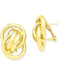 Genuine 14K Polished Fancy Omega Back Post Earrings. 100% Satisfaction Guaranteed.