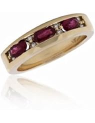 14K Yellow Gold Ruby and Diamond Ring -- LIFETIME WARRANTY