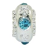 Watch&Jewellery Online Shop Ranking 188. Silver Plated with Blue Stones Charm Bead for Pandora/Troll/Chamilia Style Charm Bracelet