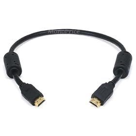 1.5ft 28AWG High Speed w/ Ethernet HDMI Cable w/ Ferrite Cores - Black
