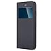 iPhone 7 Plus Case, LONTECT [Big Window] PU Leather Magnetic Closure Flip View Case Folio Stand Cover with Card Slot for Apple iPhone 7 Plus - Black