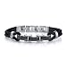 Trendy Innovation: Stainless Steel Panther Link and Rubber Cord Bracelet for Men