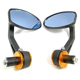Golden Motorcycle ATV Rear View Bar End Mirror Universal Fit 7/8" Pair Brand NEW