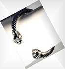 David Yurman Style Cable Cuff Bracelet 5mm Tahitian Grey Pearl br-bg123gy