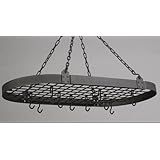 Graphite Oval Pot rack w/12 hooks
