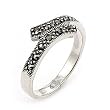 Marcasite Curved 2 Row Ring