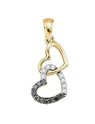 0.16ctw Cognac Chocolate Brown & White Round Diamond Heart Pendant