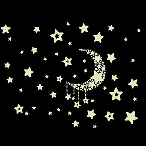 Bhbuy Glow in the Dark Fluorescent Moon Star Baby Kid Bedroom Wall Sticker