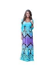 Elbow Length Sleeves Summer Rayon/Spandex Party Dress/Maxi Dress 