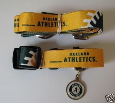 Oakland Athletics A's Dog Pet Set Leash Collar ID Tag XS