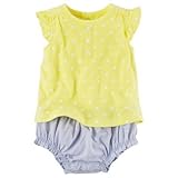Carter's(カーターズ) レイヤールックポルカドットロンパース イエロー ロンパース半袖 6ヶ月【並行輸入】