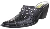 PENNY LOVES KENNY Pico Womens Perforated Western Shoes Clogs Slip-Ons Mules Studded Leather Black