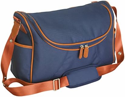 Messenger Diaper Bag with a Padding Changing Pad, Insulated Bottle Holder and a Drawstring Sac Included