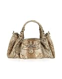 Ghibli Gray Reptile Leather Front Pocket Satchel Bag
