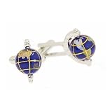 JJ Weston handpainted spinning globe cufflinks with presentation box. Made in the USA
