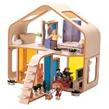 Complete 31 Pieces Modern Doll House Playset with Modern Doll Family and Furniture: Contemporary Dollhouse with Modern Doll Family and Modern Furniture Set by Plan Toys