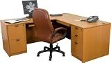 66''W x 30''D Left Hand Secretarial ''L'' Desk with 48'' Return and Two Full Length Pedestals [SL-5102-3FUL2FUL-5145-LFT-CHY-GG]