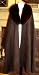 Alpaca Wool Women's Cloak Cape Chocolate, with Real Fox Fur