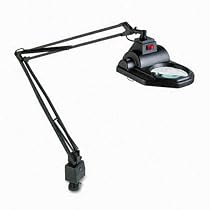 Electrix Illumination 7426-BK Halogen magnifier swing arm clamp-on lamp, 45 reach, black