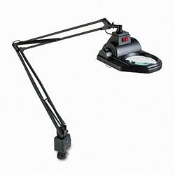 Electrix Illumination 7426-BK Halogen magnifier swing arm clamp-on lamp, 45 reach, black