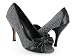 Steve Madden Gretta Black Multi Fabric Peep Toe Office Pumps
