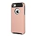 MTRONX Phone Case for iPhone 5, iPhone 5s, Shockproof Hybrid Hard Soft TPU Case Bumper for Apple iPhone 5, iPhone 5s - Rose Gold/Black(HC-RGBK)