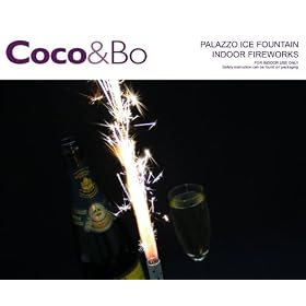 4 x Coco&Bo - Palazzo Indoor Ice Fountain Fireworks - Cocktail Party / Dessert Accessories - Hawaiian Luau Beach Party / Hollywood Vegas Casino Night