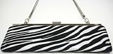 Black / White Zebra Striped Evening Bag Wallet Clutch