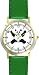 Giant Panda Bear - JP Animal - WATCHBUDDY® DELUXE TWO-TONE THEME WATCH - Arabic Numbers - Green Leather Strap-Size-Children's Size-Small ( Boy's Size & Girl's Size )