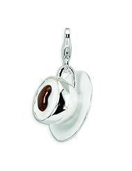 Sterling Silver Coffee Cup Lobster Clasp Charm