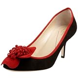 Kate Spade Women's Gratis Pump,Black Suede/Poppy Red,7.5 M