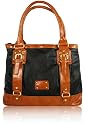 Womens Black Tote Everyday Shopper Shoulder Handbag