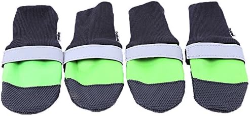 LittleTail Waterproof Outdoor Dog Wearable Non Slip Shoes Pet Rain Boots Green L