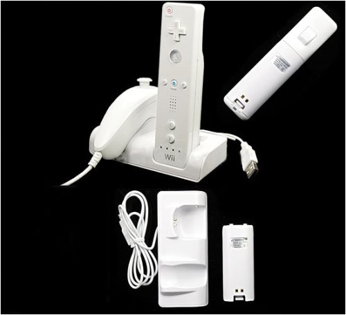 FOR Wii REMOTE RECHARGEABLE BATTERY PACK +CHARGER STAND