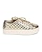 Breckelles DI86 Women Metallic Quilted Cap Toe Flatform Sneaker - Gold