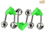 eFuture(TM) 5 Pcs x Fishing Rod Alarm Dual Alert Bells Fishing Pole Bite Alarm Bells -Green +eFuture's nice Keyring