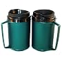 2 Foam Insulated Green Aladdin Travel Coffee Mugs 12 oz