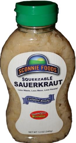 Sconnie Foods Squeezable Sauerkraut - A Convenient, No Mess Sauerkraut - Made in Wisconsin