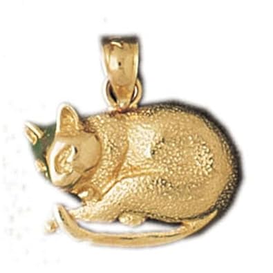 Cheap Girls Jewelry Dazzlers Solid 14k Gold Cat Charm Pendant Available in three colors from jewelsberry (weights: 2.2 grams only) For Sale