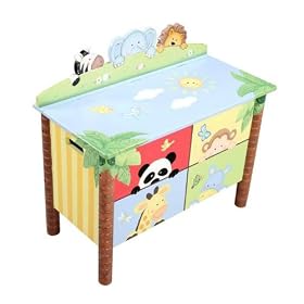 Teamson Sunny Safari Toy Box - Green  Yellow by Teamson