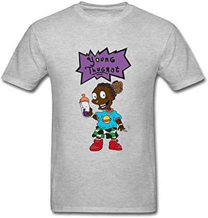 Jsder Men's Customized Young Thug Thugrats Tshirt Grey