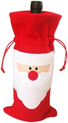 Steily Christmas Elf Candy Bag Santa Candy Socks Elf Bottle Bag Wine bottle Wrap Santa Gift Bag(Wine Bottle Bag)