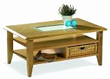 Presto mobilia 10135 Couchtisch Mango ca. 110 x 70 x 48 cm Buche mit Korbschublade