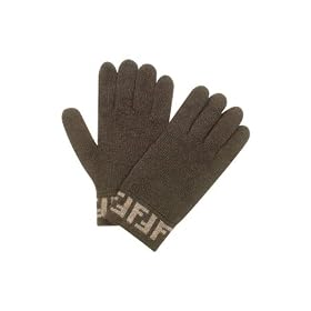 Click here to buy Fendi Logo Cuff Wool and Cashmere Knit Gloves by Fendi.