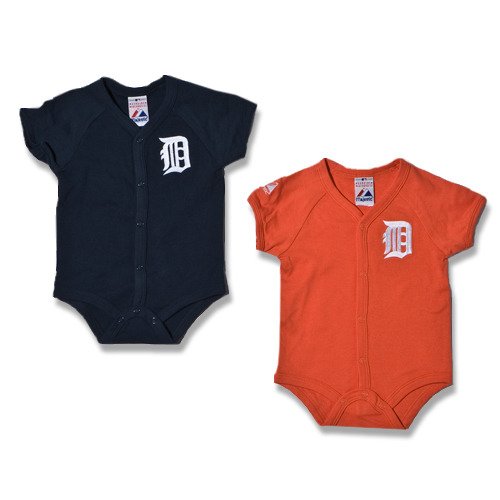 Detroit Tigers 2-Pack Onesie Set by Majestic Athletic - Size 18 Month