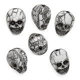 Czech Glass White Skull Beads Pendants 14.5mm (X6)