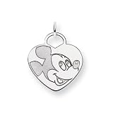 Disney's Mickey Mouse Heart Charm in Sterling Silver