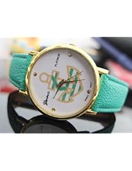 2014 Fashion GENEVA Unisex Ladies Women Anchor Hooks Stripes Watches