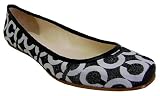 Coach Portia Black White Signature Flats